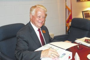William C. Aiken, interim president at Robeson Community College, conducts his first meeting with RCC trustees on Monday. Aiken replaces Pamela Hilbert who retired June 30. 