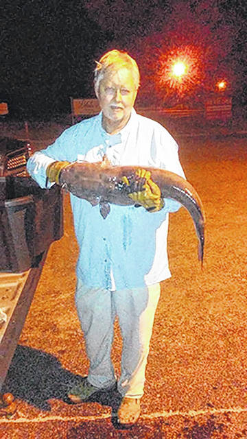 
			
				                                John Stone, of Pinehurst, broke the state’s channel catfish record on Sept. 22, 2020, with a fish weighing in at 23 pounds, 5 ounces. Stone caught his fish using cut bait.
 
			
		
