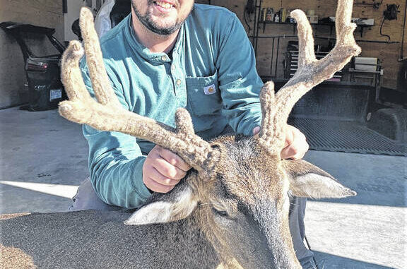 
			
				                                Contributed photo | Ricky Barnes
                                Local hunter Cameron Fleury had a unique kill this week, as the Lumberton native took a fully velvet nine-point buck weighing 185 pounds while hunting near Lumberton. A deer having velvet fully covering its antlers is rare at this time of year.
 
			
		