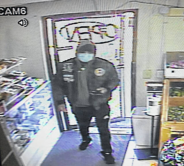 
			
				                                Shown is an image taken from surveillance footage captured Tuesday after 3 p.m. at El Caminante, located on 1306 East Fifth St. in Lumberton. The Bureau of Alcohol, Tobacco, Firearms and Explosives and Lumberton Police Department are asking the public for help in solving cases of multiple convenience store robberies involving this person and possibly another person. The ATF is offering a reward for information. Anyone with information should contact the LPD at 910-671-3845 or the ATF Charlotte Field Division at 1-800-283-8477. All tips will remain anonymous.
 
			
		