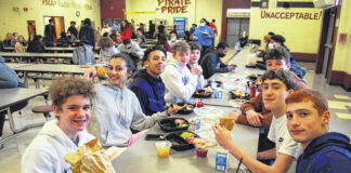 
			
				                                Some Lumberton High students were all smiles Monday during lunch. Multiple 10th-grade students told The Robesonian they were excited about the mask mandate being lifted for schools within the Public Schools of Robeson County.
                                 Jessica Horne | The Robesonian

			
		