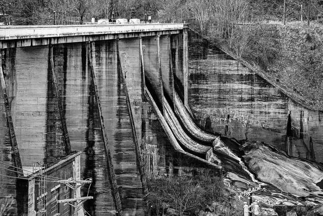 <p>The Lake Lure dam on March 24. Lake Lure received $200,000 in American Rescue Plan Act funding from the state to conduct an assessment of their sewer system, located beneath the Western North Carolina lake.</p>
                                 <p>Colby Rabon|Carolina Public Press</p>