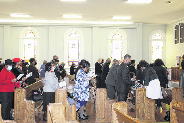 <p>About 100 people attended the Martin Luther King Jr. Celebration held Monday by the Robeson County Black Caucus at Bethany Presbyterian Church.</p>