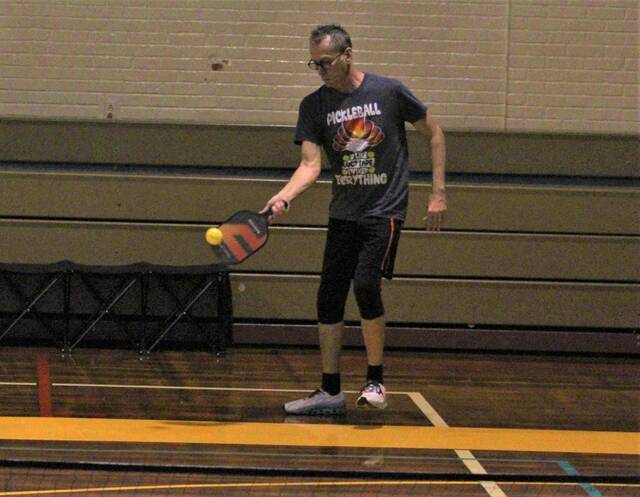 <p>Stevie Flowers hits a serve during a recent pickleball game at Bill Sapp Recreation Center in Lumberton. Flowers leads a group that plays each Friday afternoon and is making efforts to grow the game locally.</p>
                                 <p>Chris Stiles | The Robesonian</p>