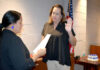 
			
				                                Faline Dial takes the oath of office as a member of the Robeson County Board of Trustees
                                 Photo courtesy RCC

			
		