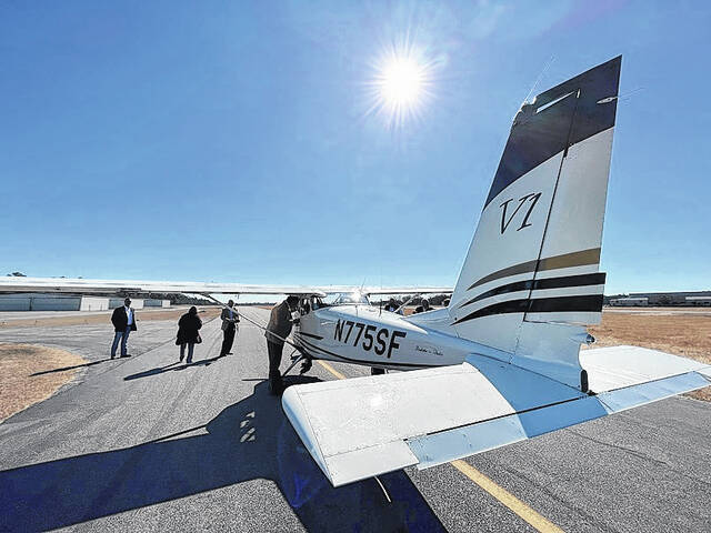 
			
				                                Vulcanair V1.0 sits on the tarmac at Curtis L. Brown Jr. Airport in Elizabethtown Wednesday to give state, county and local officials a look at what will soon be produced at the airport.
                                 Davide Kennard | Robesonian

			
		