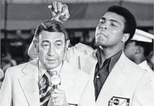 
			
				                                Television sportscaster Howard Cosell, shown here with boxing legend Muhammed Ali, was born Howard William Cohen in Winston-Salem March 25, 1918.
                                 Courtesy North Carolina Department of Natural and Cultural Resources

			
		