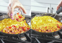 
			
				                                This combination of photos taken in 2021 shows Denver omelet being made in a skillet. Leftover Easter ham can be a springboard for other meals during the week. Of course you’ll want a sandwich or two, but there are many other ways to put that porky, smoky flavor to good use, including omelettes. (Cheyenne Cohen via AP)
 
			
		