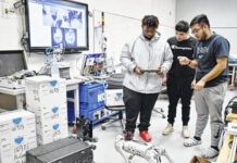 
			
				                                Students in Robeson Community College’s Mechatronics program learn a variety of things, including how to use the robot dog that arrived last summer.
                                 Photo courtesy RCC

			
		