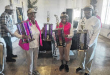 
			
				                                Karen Taylor, Dale Singletary, Grace Thompson and Betty Powell, who is not pictured, were the women’s first-place winners at the Arrested Potential, Inc. golf tournament on April 6 at Pinecrest Country Club in Lumberton.
                                 Contributed photo | Gene Jones

			
		