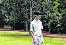 
			
				                                Purnell Swett’s Jayden Collins lines up a putt during Monday’s NCHSAA 4A Mideast Regional in Pinehurst.
                                 Contributed photo | Ciara Hunt

			
		