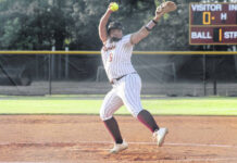 
			
				                                Lumberton’s Halona Sampson throws a pitch during Friday’s United-8 Conference tournament championship against Cape Fear in Lumberton. The Pirates host Cleveland in the second round at 7 p.m. Friday.
                                 Chris Stiles | The Robesonian

			
		