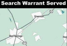 
			
				                                Search warrants were executed at 4546 Mt. Tabor Road and 4566 Mt. Tabor Road in Red Springs Monday.
                                 David Kennard | Robesonian, Map courtesy Google Maps 

			
		