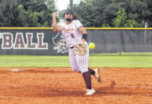 
			
				                                Lumberton’s Halona Sampson throws a pitch during a May 11 second-round 4A state playoff game against Cleveland in Lumberton.
                                 Chris Stiles | The Robesonian

			
		