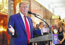 
			
				                                Former President Donald Trump speaks during a news conference at Trump Tower, Friday, May 31, 2024, in New York. A day after a New York jury found Donald Trump guilty of 34 felony charges, the presumptive Republican presidential nominee addressed the conviction and likely attempt to cast his campaign in a new light. (AP Photo/Julia Nikhinson)
                                 Julia Nikhinson | AP Photo

			
		