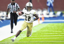 
			
				                                UNC Pembroke’s Josiah Hayes runs with the football during a Sept. 7 game at Fayetteville State.
                                 UNCP Athletics

			
		